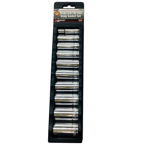 Performance Tool 10-Piece 3/8-Inch Drive 12 Point SAE Deep Socket - Picture 2 of 4